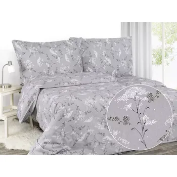 Povlečení Skodak Květ sakury na šedé 140 x 200, 70 x 90 cm