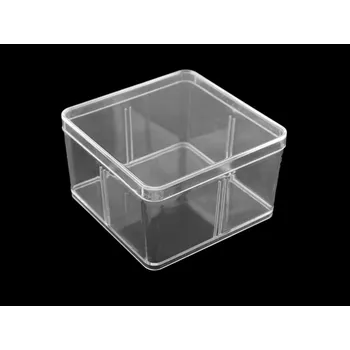 Úložný box Plastová krabička / box s víkem 9,5x9,5x5,5 cm Varianta: transparent, Balení: 1 ks