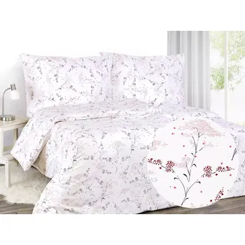 Povlečení Saténové povlečení Květ sakury na bílé 140x200+70x90