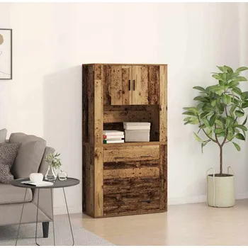 Komoda vidaXL Vysoký bufet Staré dřevo 80 x 33 x 150 cm kompozitní dřevo [3334343]