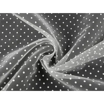 Organza s puntíky Varianta: 1 (3) bílá, Balení: 1 m