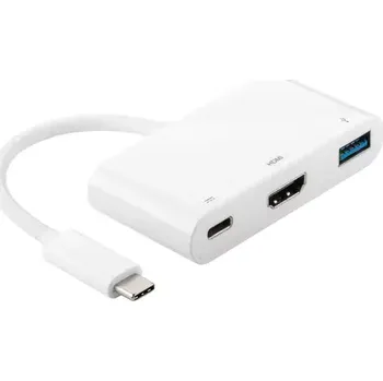 Notebook MicroConnect USB-C to USB3.0+HDMI+USB 3.1-C adaptér bílá (USB3.1CCOM2)