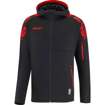 Pánská mikina Saller VIBE Vycházková bunda s kapucí BARVA: 393 černá-červená, Velikost: XXXL Funkční a hřejivá bunda pro sport i volný čas