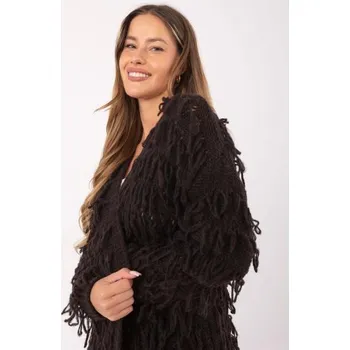 Dámský svetr Tmavě hnědý kardigan ve stylu boho RUE PARIS