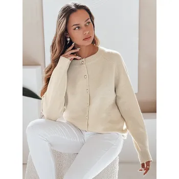 Dámský svetr dámský svetr se zipem SELINA MY2513 Barva: Smetanová, Velikost: M/L