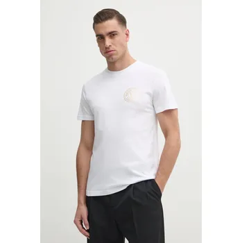 Pánské tričko Bavlněné tričko Versace Jeans Couture bílá barva, s potiskem, 78GAHT00 CJ00T 78GAHT00.CJ00T 00A, vel. M