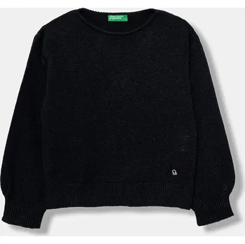 Dívčí svetr Dětský svetr s příměsí vlny United Colors of Benetton tmavomodrá barva, 126WC108Q 126WC108Q.G.seasonal 59X, vel. 120