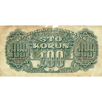 Sběratelství Bankovka 100 korun Československo 1944, Série KA 088486 (100 Korun 1944)