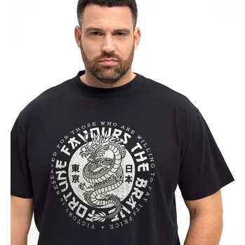 Pánské tričko NORTH 53334 černé s potiskem krátký rukáv 4XL - 8XL NORTH ODE-NO-53334-0099 - 7XL