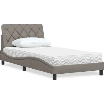 vidaXL Postel s matrací taupe 100 x 200 cm textil