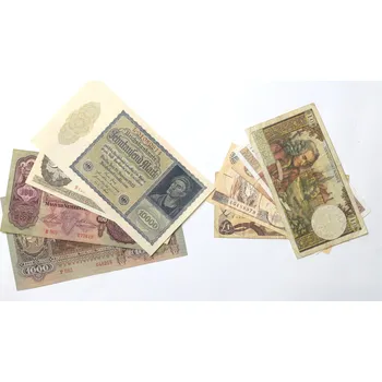 Tinktur.cz Pěkná sada starých světových bankovek 9 ks Konvolut - sbírka