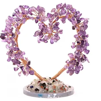 Drahý kámen Magieprirody.cz Strom života srdce Ametyst na achátové podložce #ZB459