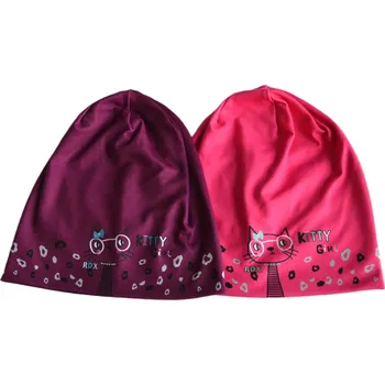 Čepice Čepice oboustranná RDX F1529E Kitty srdce Barva: vínová, Velikost: 4 (3-5 let)