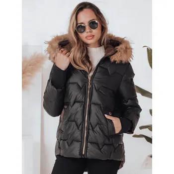 Dámská parka Dámská bunda zimní SNOWMISS prošívaná s kapucí TY4999 Barva: Černá, Velikost: XL