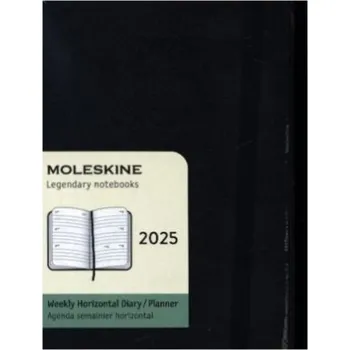 Diář Moleskine 12 Monate Wochenkalender 2025, Pocket, Schwarz (Pevná)