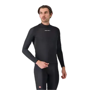 cyklistický dres Castelli pánské funkční tričko s dlouhým rukávem Flanders 2, Black - L