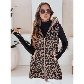 Dámská vesta Dámská bunda zvířecí vzor TY0000 Barva: Khaki, Velikost: 2XL