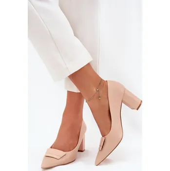 Dámské lodičky Boto Lodičky Na Klínku S Ozdobou Celira Barva: Béžová, Velikost: 38