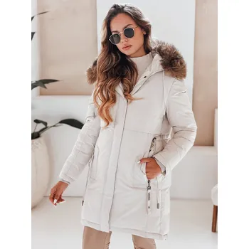 Dámská bunda Dámská zimní parka s kapucí TY5080 Barva: Béžová, Velikost: XL