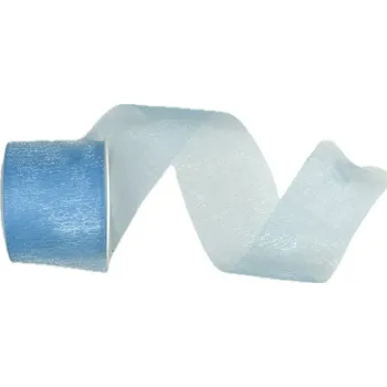 Stuha Stuha organzová Organza Sky Blue 40mm x 4m (6,-Kč/m) (stuha organzová, světle modrá, přesně řezaná)