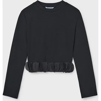 Triko s dlouhým rukávem Lístečky černé JUNIOR Mayoral velikost: 157 (14 let)