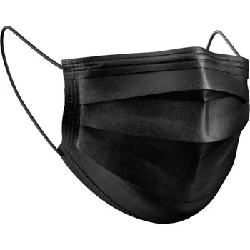 rouška ROUŠKA ČERNÁ TŘÍVRSTVÁ S ELASTICKÝM PÁSKEM SADA 50KS