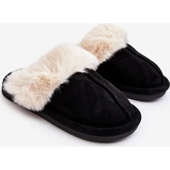 Chlapecké bačkory Dětské pantofle s kožešinou Befana Barva: Černá, Velikost: 28