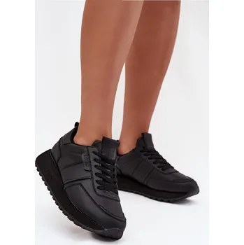 Dámské tenisky Dámské Kožené Tenisky Na Platformě Big Star OO274573 Hi-Poly System Barva: Černá, Velikost: 36