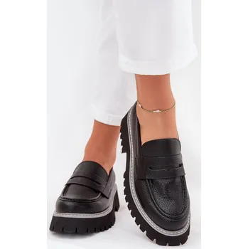 Dámské mokasíny Dámské Mokasíny Na Platformě A Plochém Podpatku Big Star NN274049 Barva: Černá, Velikost: 38