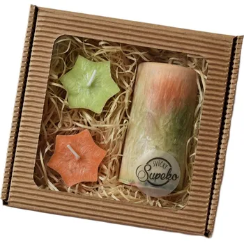 Svíčka Supeko Dárkový balíček Plovoucí hvězdičky a váleček MADAGASKAR 9 cm