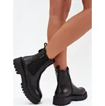 Kožené dámské botky s zipem Big Star OO274109 Barva: Černá, Velikost: 36