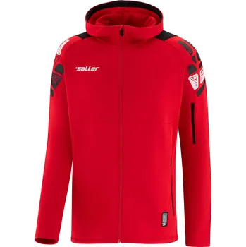 Pánská mikina Saller VIBE Vycházková bunda s kapucí BARVA: 170 červená-černá, Velikost: XXS Funkční a hřejivá bunda pro sport i volný čas