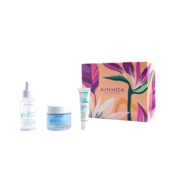 Kosmetická sada Vánoční balíček HI-LURONIC – Krém 50 ml, Sérum 50 ml, Gel 15 ml, Taška s kožešinou – Ainhoa Hydratuje suchou pleť, zanechává ji hebkou, vyživenou a zářivou.