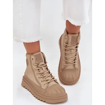 Dámské tenisky Vysoké Dámské Tenisky Zateplené Big Star OO274A355 Barva: Béžová, Velikost: 36