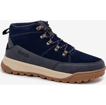 Pánská běžecká obuv Semišové Pánské Trekingové Boty Big Star SS174264 Barva: Modrá, Velikost: 44