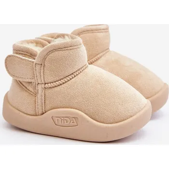 Dětská běžecká obuv Dětské zimní boty s kožíškem v barvě Benigna Barva: Béžová, Velikost: 26