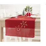 Vánoční ubrus - běhoun na stůl SNOWFLAKES červená 40x140 cm Mybesthome