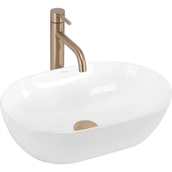 Rea Amelia, umyvadlo na desku 450x305x125 mm, bílá lesklá, REA-U4330