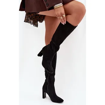 Dámské kozačky Dámské zateplené kozačky na podpatku Zamira Barva: Černá, Velikost: 40