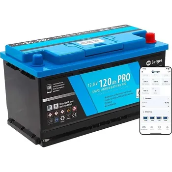 Příslušenství ke karavanu Lithiová baterie Berger LiFePO4 120 Ah PRO s BT a funkcí ohřevu