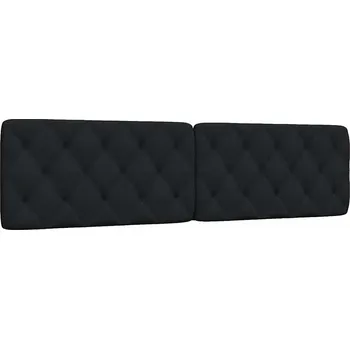 vidaXL Polštář na čelo postele černý 200 cm textil