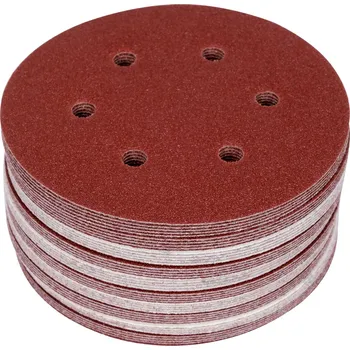 Yato | Brusný papír 150 mm P60 50 ks 6 děr suchý zip YT-834582