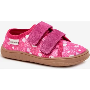 Chlapecké bačkory Pantofle Barefoot Dívčí Srdíčka Milami Saphira Barva: Růžová, Velikost: 26