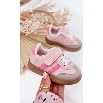 Dívčí tenisky Boto Sportovní Boty Sneakers Dětské Na Suchý Zip Adelina Barva: Růžová, Velikost: 33
