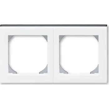 Rámeček dvojnásobný s otvorem 55x55, 3901H-A05520 62, ABB, Levit®, bílá / kouřová černá (ABB, Levit®, bílá / kouřová černá)