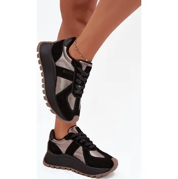 Dámské tenisky Dámské Zateplené Sneakersy Na Platformě Big Star OO274A218 HI-POLY SYSTEM Barva: Černá, Velikost: 36