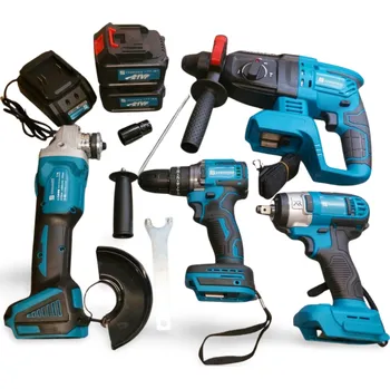 Vrtačka Sada elektrického nářadí v kufříku 4v1 (vrtačka, bruska, rázový utahovák, vrtací kladivo)