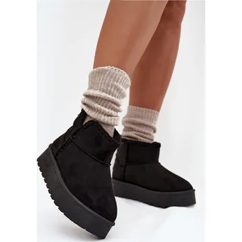 Dámská zimní obuv Dámské Sněhule Na Platformě S Prošitím Big Star SS274128 Barva: Černá, Velikost: 41