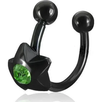 Piercing Piercing černý se zirkonem 90 (Piercing chirurgická ocel)