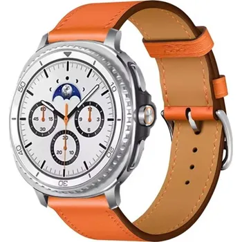 Řemínek na hodinky eses Kožený řemínek pro Samsung Galaxy Watch 8 Barva: oranžová